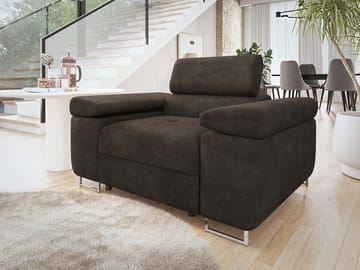 Gabina Modern Fåtölj i Chenille - Brun - Möbler - Stolar & fåtöljer - Fåtölj