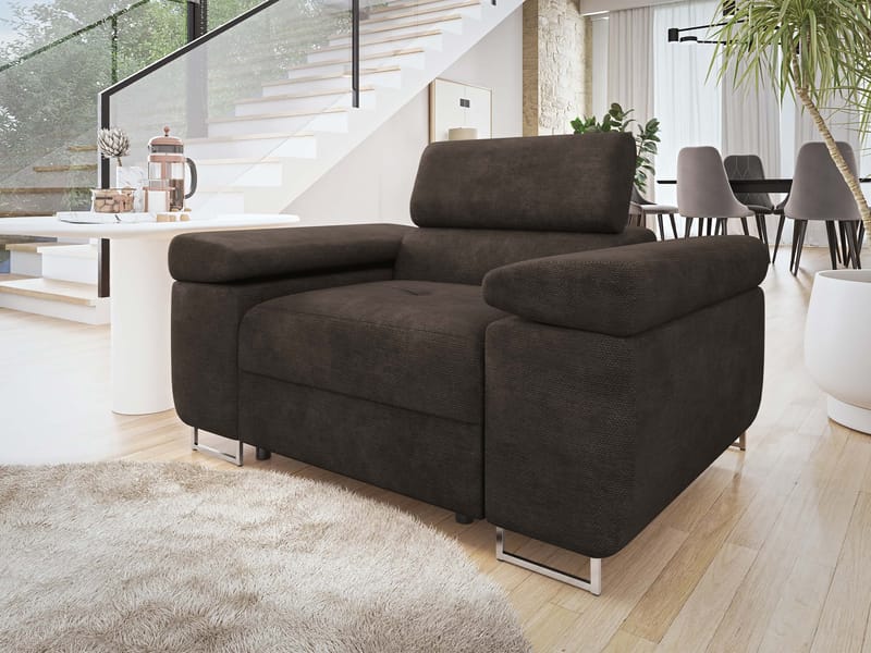 Gabina Modern Fåtölj i Chenille - Brun - Möbler - Stolar & fåtöljer - Fåtölj