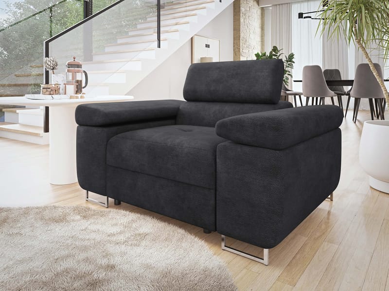 Gabina Modern Fåtölj i Tyg - Svart - Möbler - Stolar & fåtöljer - Fåtölj