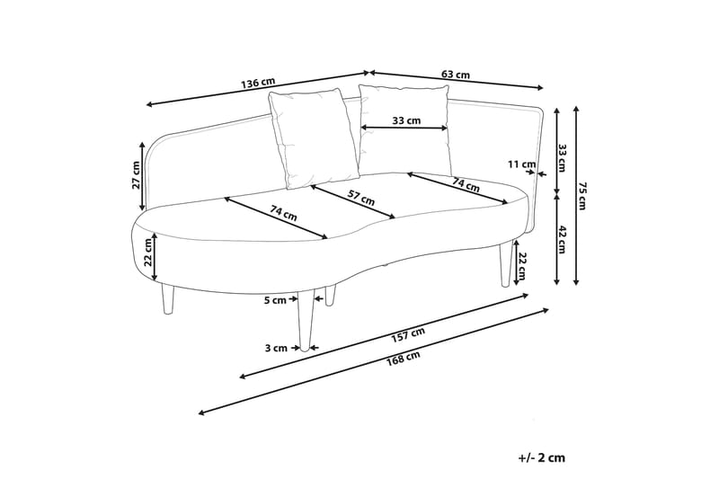 Gabriell Schäslong 168 cm Höger - Beige - Möbler - Stolar & fåtöljer - Fåtölj - Schäslongfåtölj & divanfåtölj