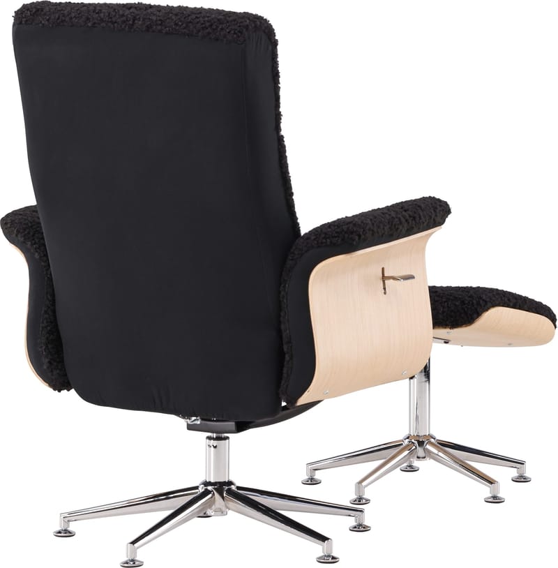 Hagön reclinerfåtölj med fotpall - Svart/oljad ek - Antracit teddy - Möbler - Stolar & fåtöljer - Fåtölj - Fåtölj med fotpall