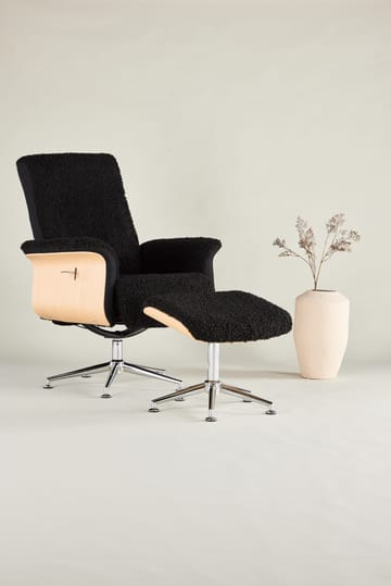 Hagön reclinerfåtölj med fotpall - Svart/oljad ek - Antracit teddy - Möbler - Stolar & fåtöljer - Fåtölj - Fåtölj med fotpall