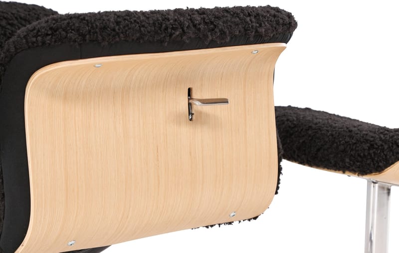 Hagön reclinerfåtölj med fotpall - Svart/oljad ek - Antracit teddy - Möbler - Stolar & fåtöljer - Fåtölj - Fåtölj med fotpall