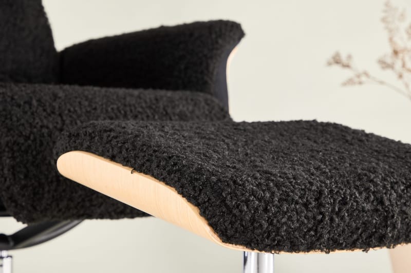 Hagön reclinerfåtölj med fotpall - Svart/oljad ek - Antracit teddy - Möbler - Stolar & fåtöljer - Fåtölj - Fåtölj med fotpall