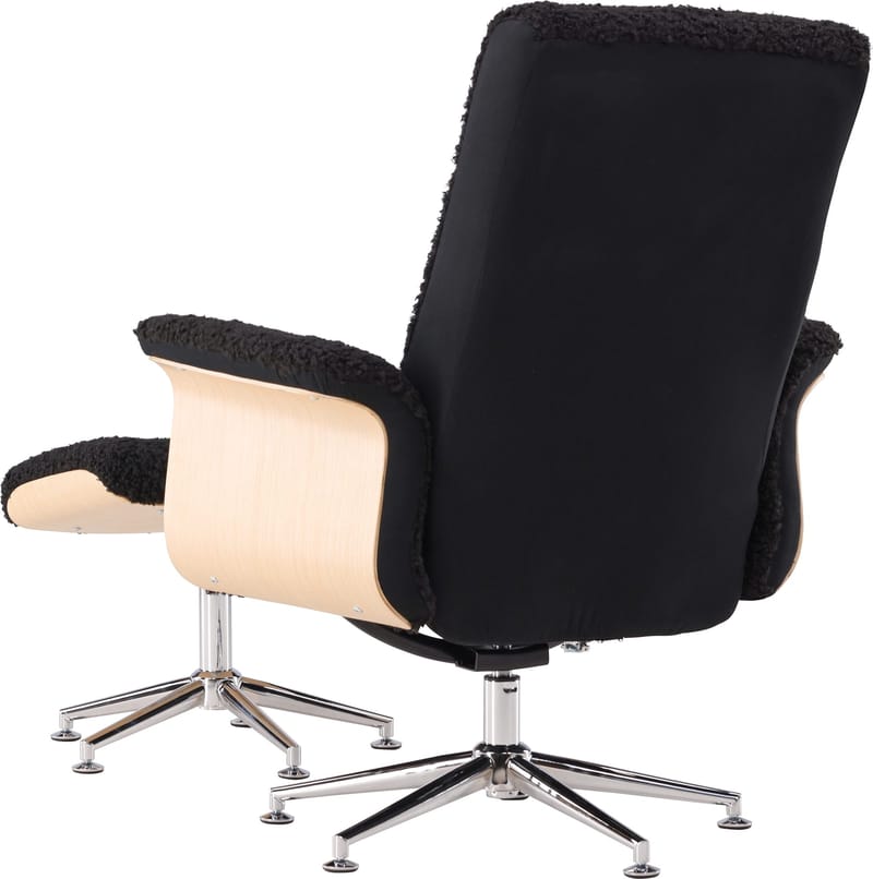 Hagön reclinerfåtölj med fotpall - Svart/oljad ek - Antracit teddy - Möbler - Stolar & fåtöljer - Fåtölj - Fåtölj med fotpall