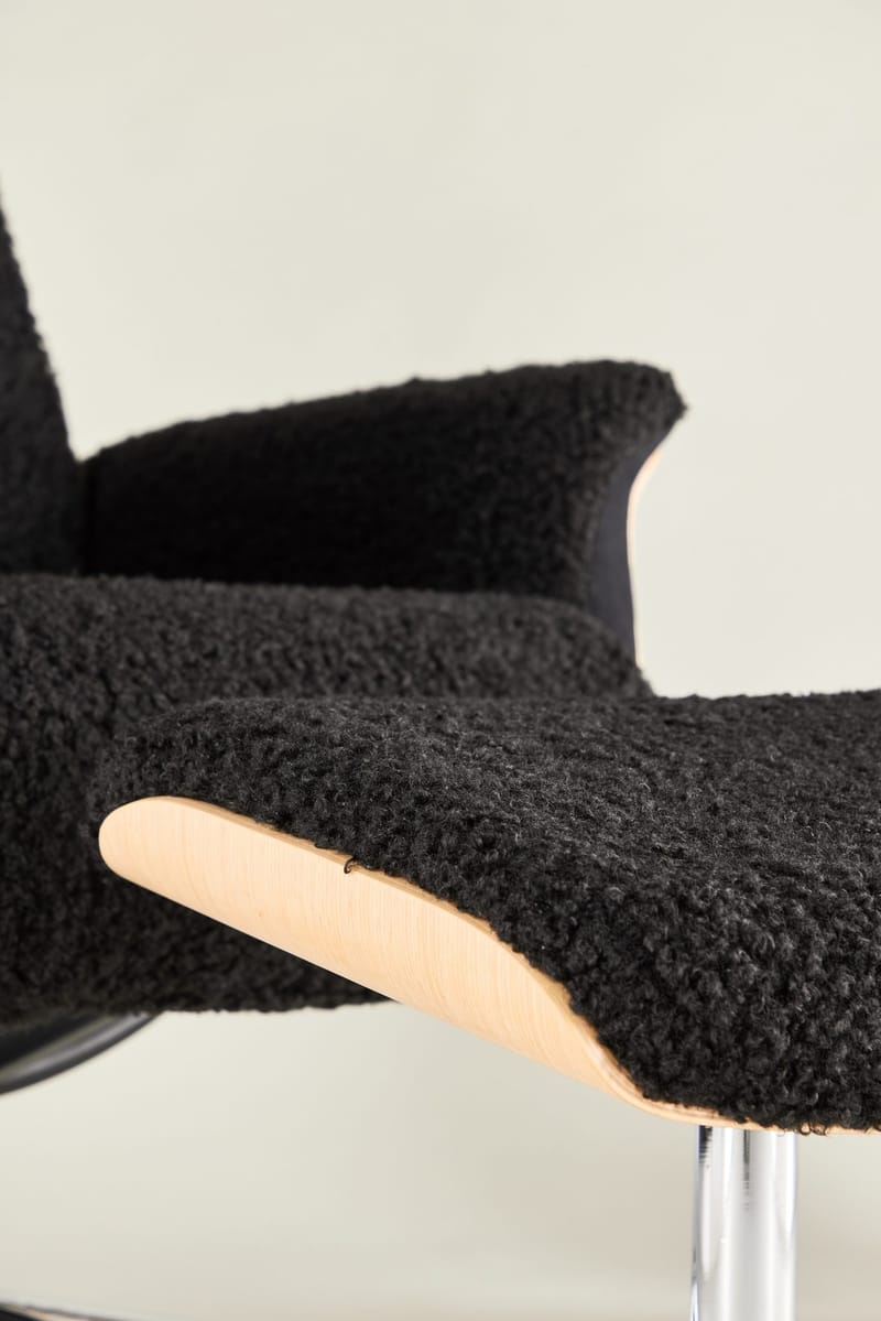 Hagön reclinerfåtölj med fotpall - Svart/oljad ek - Antracit teddy - Möbler - Stolar & fåtöljer - Fåtölj - Fåtölj med fotpall