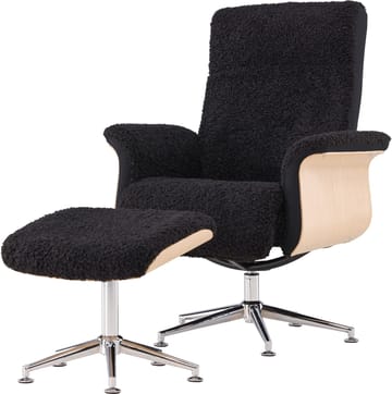 Hagön reclinerfåtölj med fotpall - Svart/oljad ek - Antracit teddy - Möbler - Stolar & fåtöljer - Fåtölj - Fåtölj med fotpall