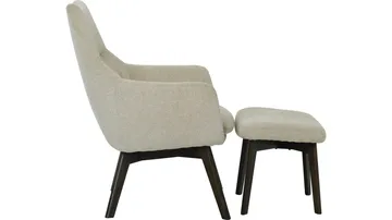 Halren Fåtölj med fotpall - creme - Möbler - Stolar & fåtöljer - Fåtölj