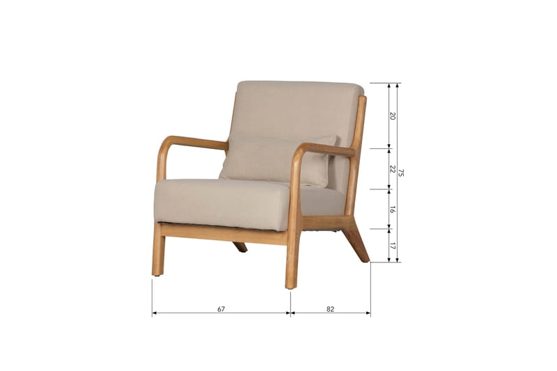 Highly Fåtölj i Tyg - Beige - Möbler - Stolar & fåtöljer - Fåtölj