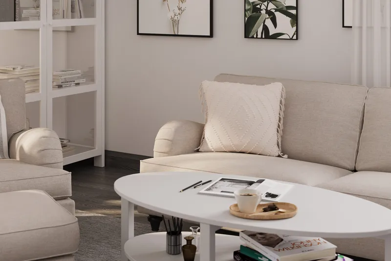 Howard Classic Fåtölj med Fotpall - Beige - Möbler - Stolar & fåtöljer - Fåtölj - Fåtölj med fotpall