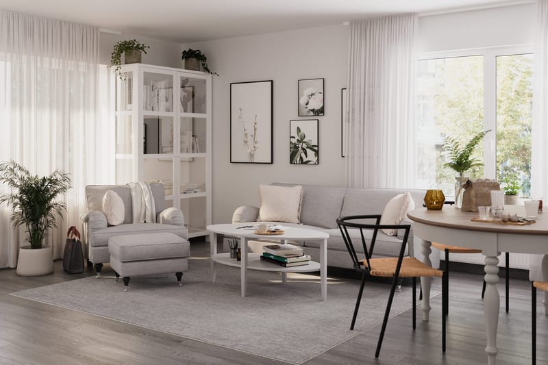 Howard Classic Fåtölj med Fotpall - Grå - Möbler - Stolar & fåtöljer - Fåtölj - Fåtölj med fotpall