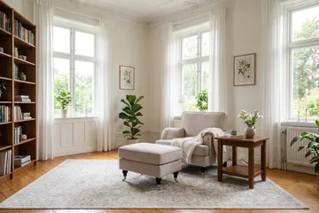 Howard Classic Soffgrupp Fåtölj och Fotpall i Sammet - Beige - Möbler - Stolar & fåtöljer - Fåtölj - Howard fåtölj