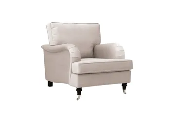 Howard Classic Soffgrupp Fåtölj och Fotpall i Sammet - Beige - Möbler - Stolar & fåtöljer - Fåtölj - Howard fåtölj