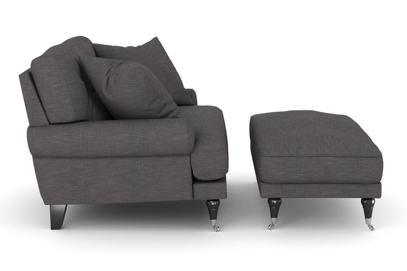 Andrew Fåtölj med Fotpall - Mörkgrå/Krom - Möbler - Stolar & fåtöljer - Fåtölj - Howard fåtölj