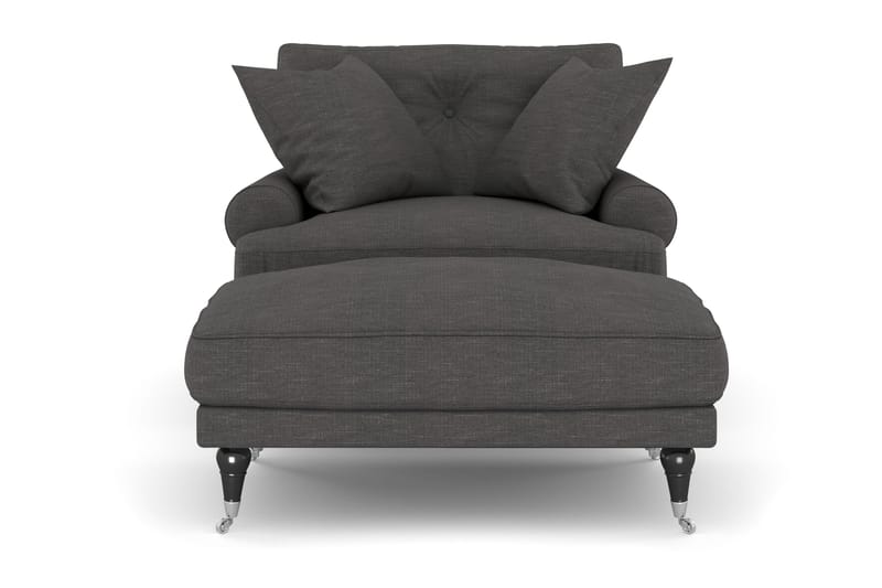 Andrew Fåtölj med Fotpall - Mörkgrå/Krom - Möbler - Stolar & fåtöljer - Fåtölj - Howard fåtölj