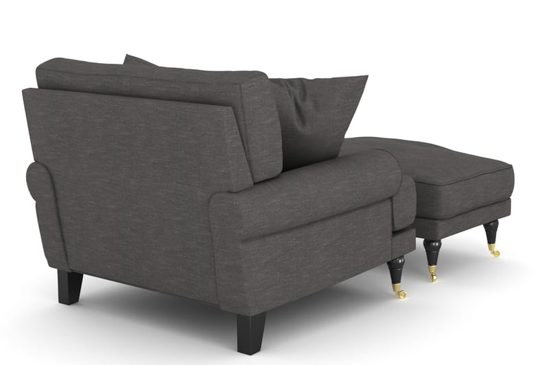 Andrew Fåtölj med Fotpall - Mörkgrå/Mässing - Möbler - Stolar & fåtöljer - Fåtölj - Howard fåtölj