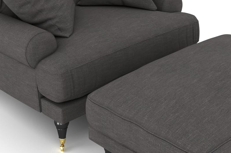 Andrew Fåtölj med Fotpall - Mörkgrå/Mässing - Möbler - Stolar & fåtöljer - Fåtölj - Howard fåtölj