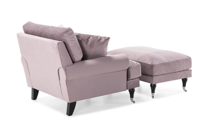 Andrew Fåtölj med Fotpall Sammet - Lila/Krom - Möbler - Stolar & fåtöljer - Fåtölj - Howard fåtölj