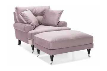 Andrew Fåtölj med Fotpall Sammet