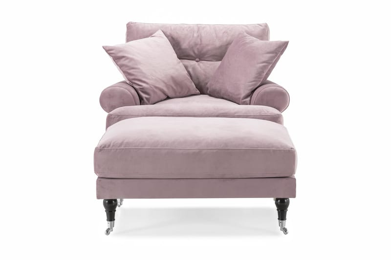 Andrew Fåtölj med Fotpall Sammet - Lila/Krom - Möbler - Stolar & fåtöljer - Fåtölj - Howard fåtölj