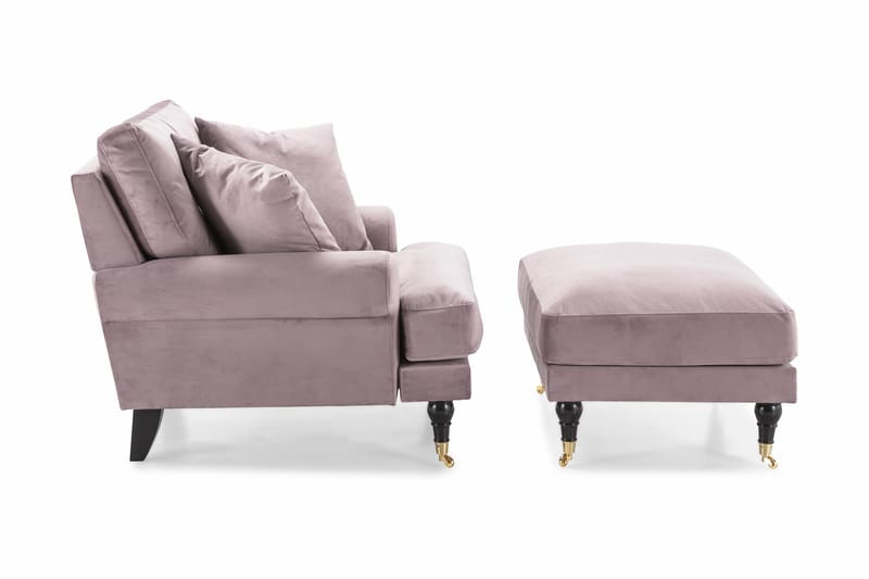 Andrew Fåtölj med Fotpall Sammet - Lila/Mässing - Möbler - Stolar & fåtöljer - Fåtölj - Howard fåtölj
