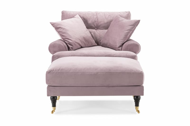 Andrew Fåtölj med Fotpall Sammet - Lila/Mässing - Möbler - Stolar & fåtöljer - Fåtölj - Howard fåtölj