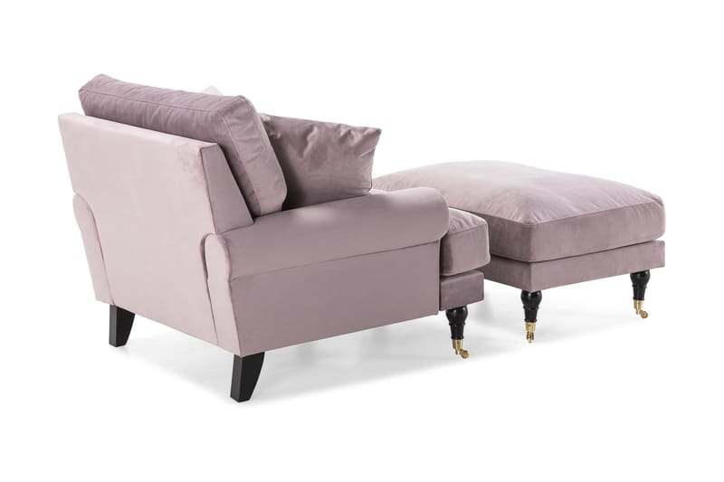 Andrew Fåtölj med Fotpall Sammet - Lila/Mässing - Möbler - Stolar & fåtöljer - Fåtölj - Howard fåtölj