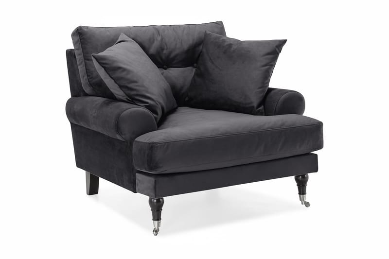 Andrew Sammetsfåtölj - Mörkgrå/Krom - Möbler - Stolar & fåtöljer - Fåtölj - Howard fåtölj