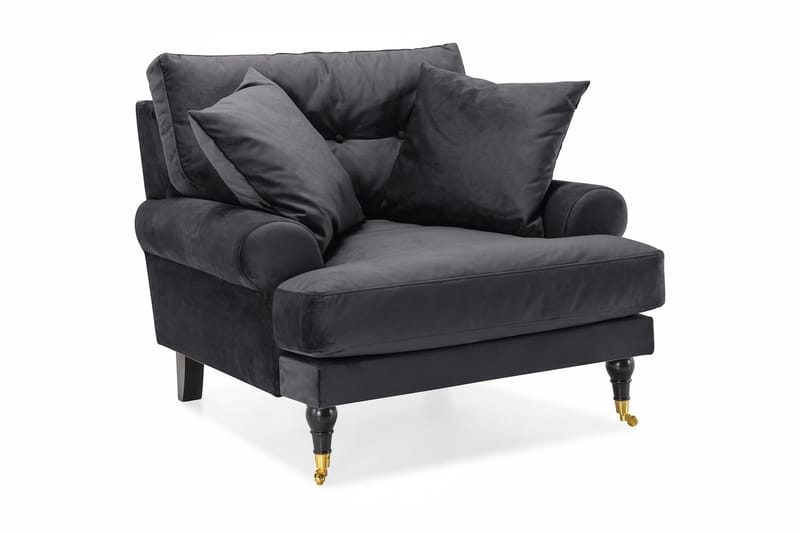 Andrew Sammetsfåtölj - Mörkgrå/Mässing - Möbler - Stolar & fåtöljer - Fåtölj - Howard fåtölj