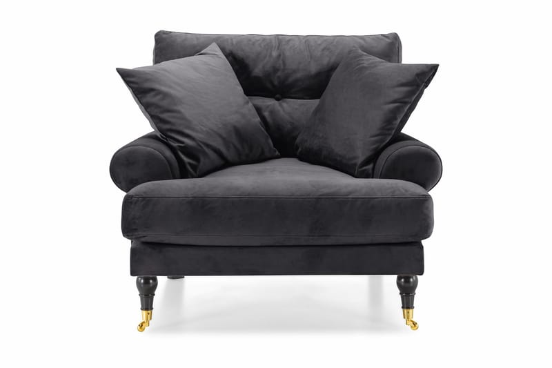 Andrew Sammetsfåtölj - Mörkgrå/Mässing - Möbler - Stolar & fåtöljer - Fåtölj - Howard fåtölj