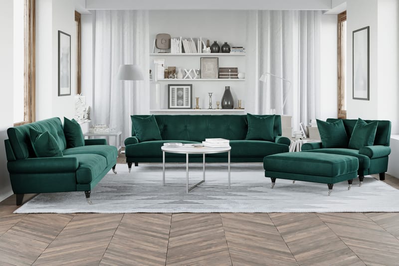 Andrew Sammetsfåtölj - Mörkgrön/Krom - Möbler - Stolar & fåtöljer - Fåtölj - Howard fåtölj