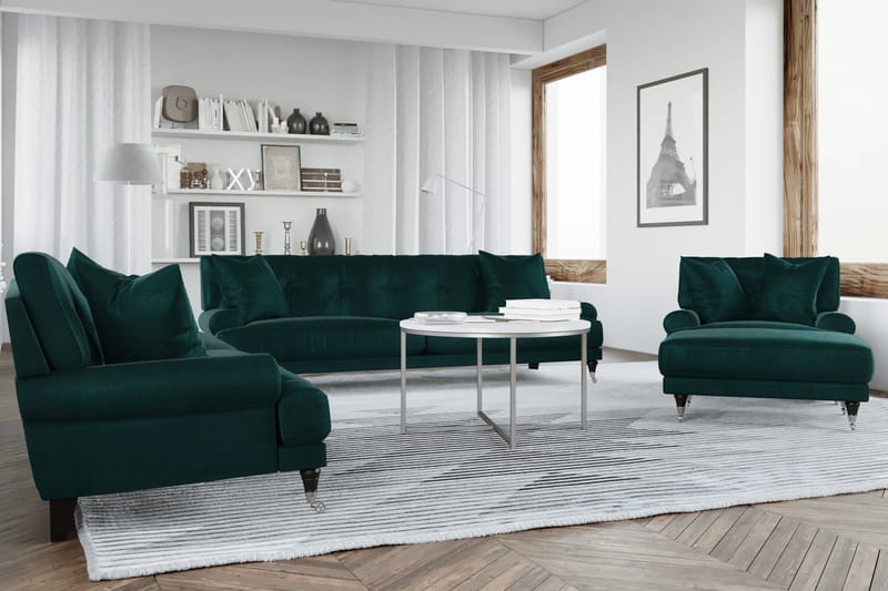 Andrew Sammetsfåtölj - Mörkgrön/Krom - Möbler - Stolar & fåtöljer - Fåtölj - Howard fåtölj