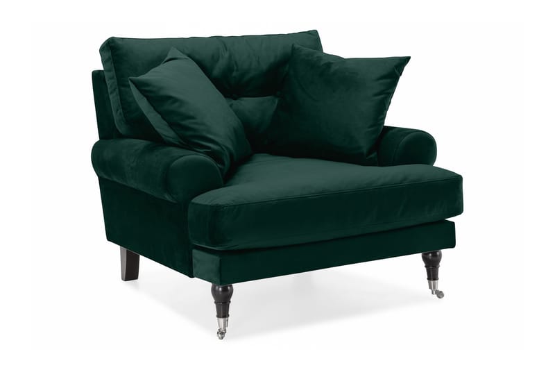 Andrew Sammetsfåtölj - Mörkgrön/Krom - Möbler - Stolar & fåtöljer - Fåtölj - Howard fåtölj