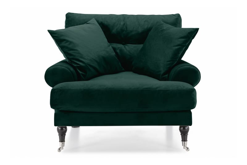 Andrew Sammetsfåtölj - Mörkgrön/Krom - Möbler - Stolar & fåtöljer - Fåtölj - Howard fåtölj