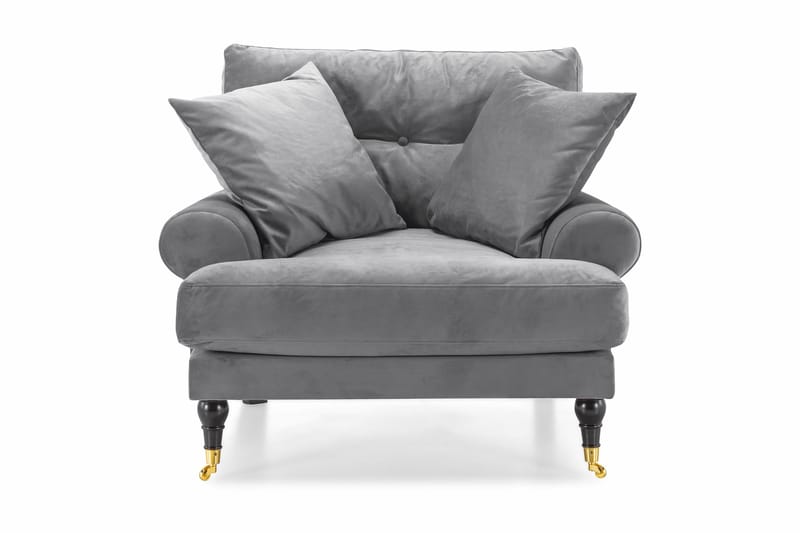 Andrew Sammetsfåtölj - Silvergrå/Mässing - Möbler - Stolar & fåtöljer - Fåtölj - Howard fåtölj