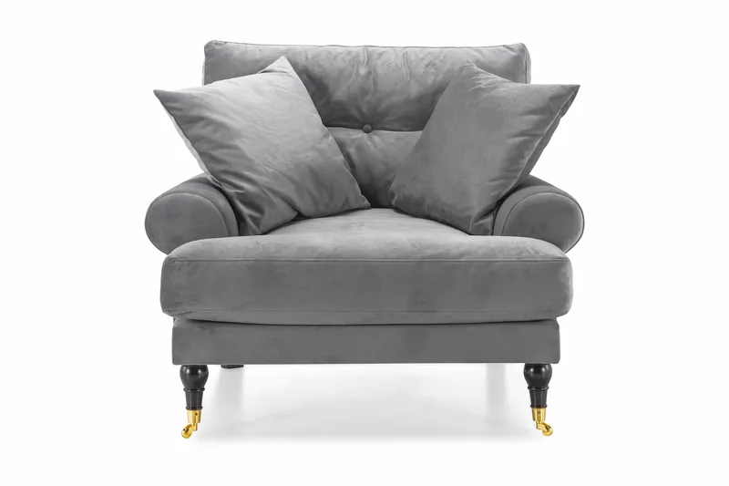 Andrew Sammetsfåtölj - Silvergrå/Mässing - Möbler - Stolar & fåtöljer - Fåtölj - Howard fåtölj