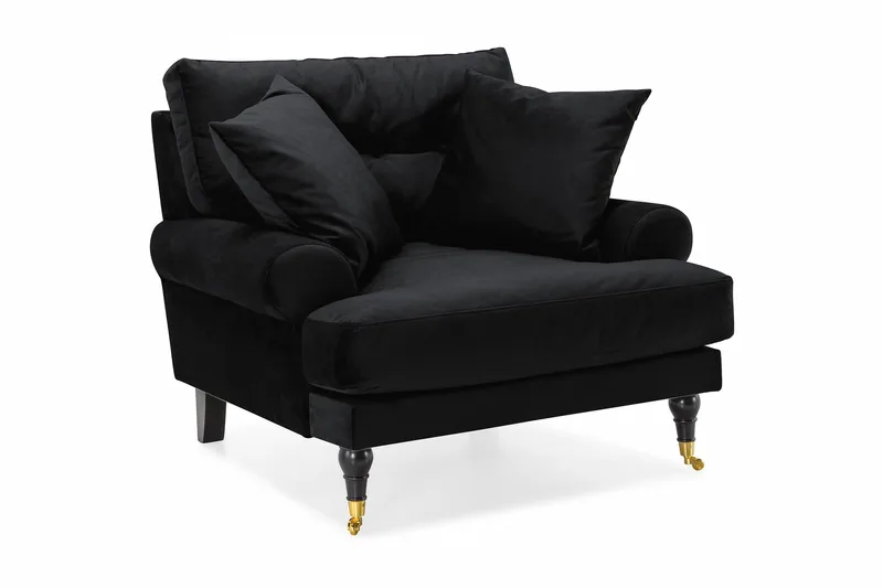 Andrew Sammetsfåtölj - Svart/Mässing - Möbler - Stolar & fåtöljer - Fåtölj - Howard fåtölj
