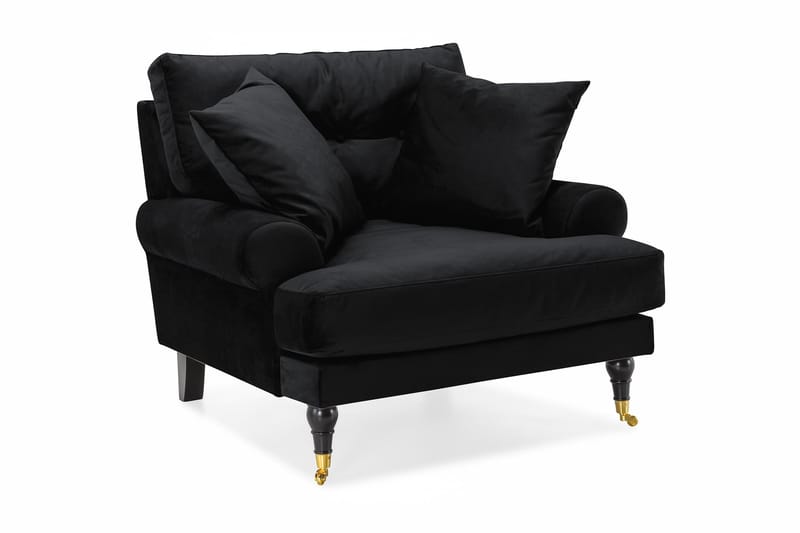 Andrew Sammetsfåtölj - Svart/Mässing - Möbler - Stolar & fåtöljer - Fåtölj - Howard fåtölj