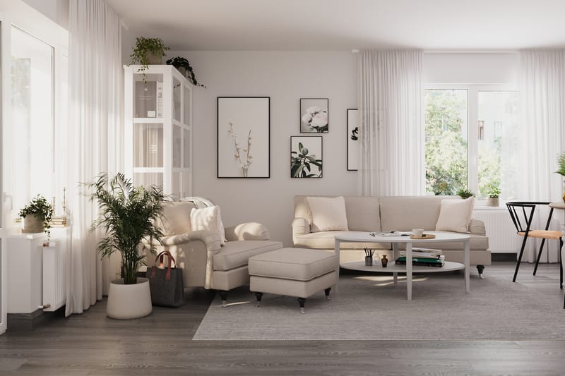 Howard Classic Fåtölj med Fotpall - Beige - Möbler - Stolar & fåtöljer - Fåtölj - Howard fåtölj