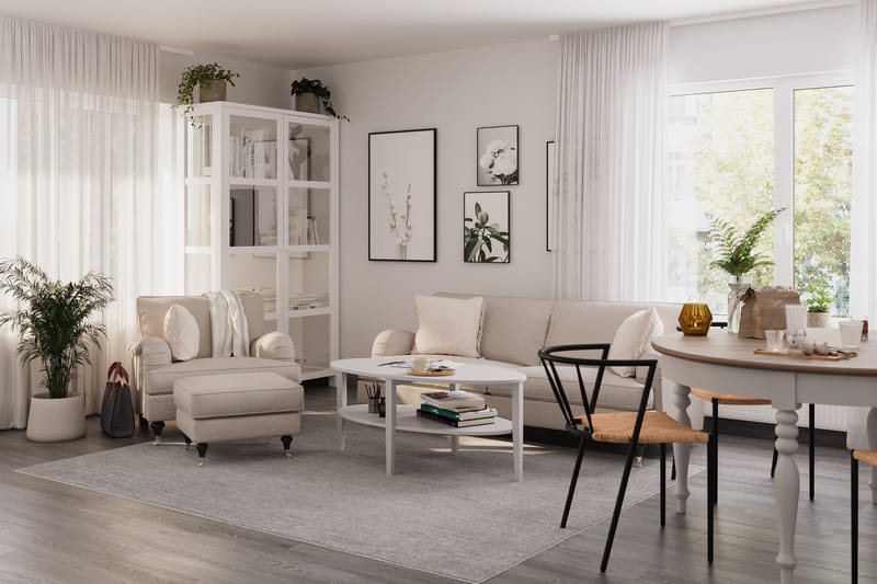 Howard Classic Fåtölj med Fotpall - Beige - Möbler - Stolar & fåtöljer - Fåtölj - Howard fåtölj