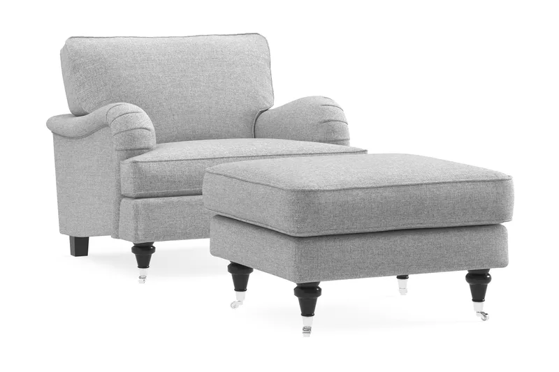 Howard Classic Fåtölj med Fotpall - Grå - Möbler - Stolar & fåtöljer - Fåtölj - Howard fåtölj