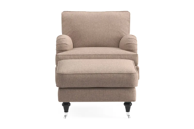 Howard Classic Fåtölj med Fotpall - Mörkbeige - Möbler - Stolar & fåtöljer - Fåtölj - Howard fåtölj