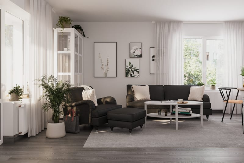 Howard Classic Fåtölj med Fotpall - Mörkgrå - Möbler - Stolar & fåtöljer - Fåtölj - Howard fåtölj