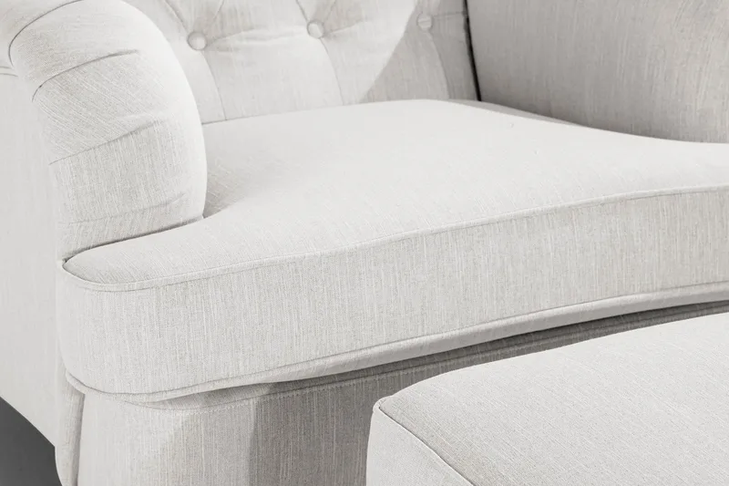 Howard Riviera Fåtölj med Fotpall - Linnebeige - Möbler - Stolar & fåtöljer - Fåtölj - Howard fåtölj