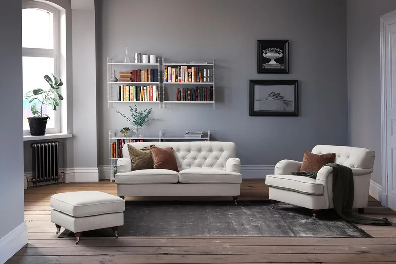 Howard Riviera Fåtölj med Fotpall - Linnebeige - Möbler - Stolar & fåtöljer - Fåtölj - Howard fåtölj