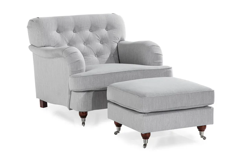 Howard Riviera Fåtölj med Fotpall - Linnegrå - Möbler - Stolar & fåtöljer - Fåtölj - Howard fåtölj