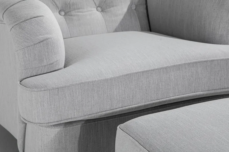 Howard Riviera Fåtölj med Fotpall - Linnegrå - Möbler - Stolar & fåtöljer - Fåtölj - Howard fåtölj