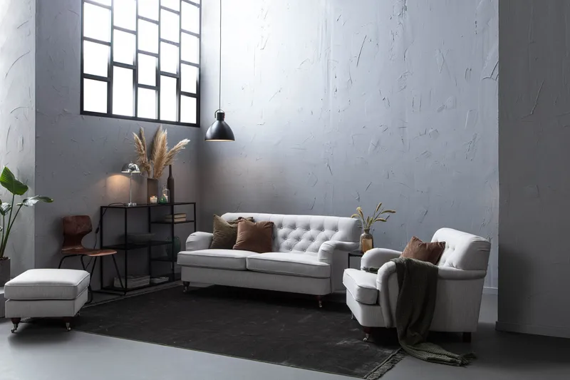 Howard Riviera Fåtölj med Fotpall - Linnegrå - Möbler - Stolar & fåtöljer - Fåtölj - Howard fåtölj