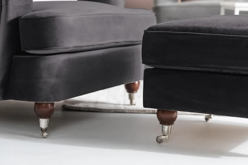 Howard Riviera Fåtölj med Fotpall - Mörkgrå - Möbler - Stolar & fåtöljer - Fåtölj - Howard fåtölj