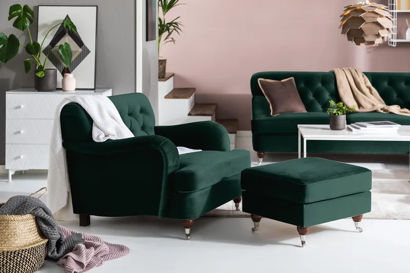 Howard Riviera Fåtölj med Fotpall - Mörkgrön - Möbler - Stolar & fåtöljer - Fåtölj - Howard fåtölj